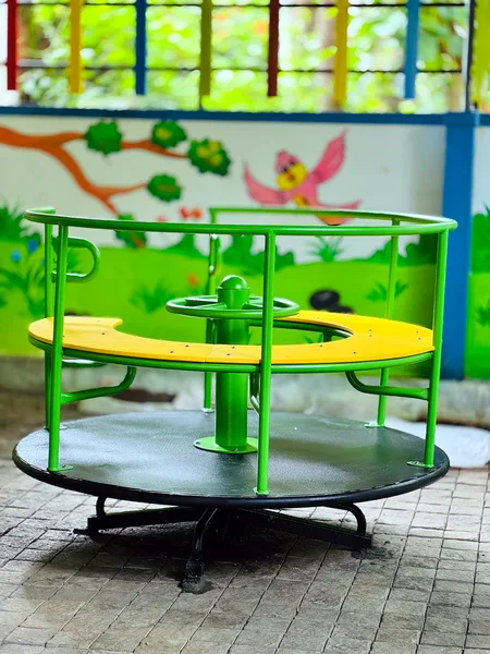 Playzone real on-site installation of Merry Go Round